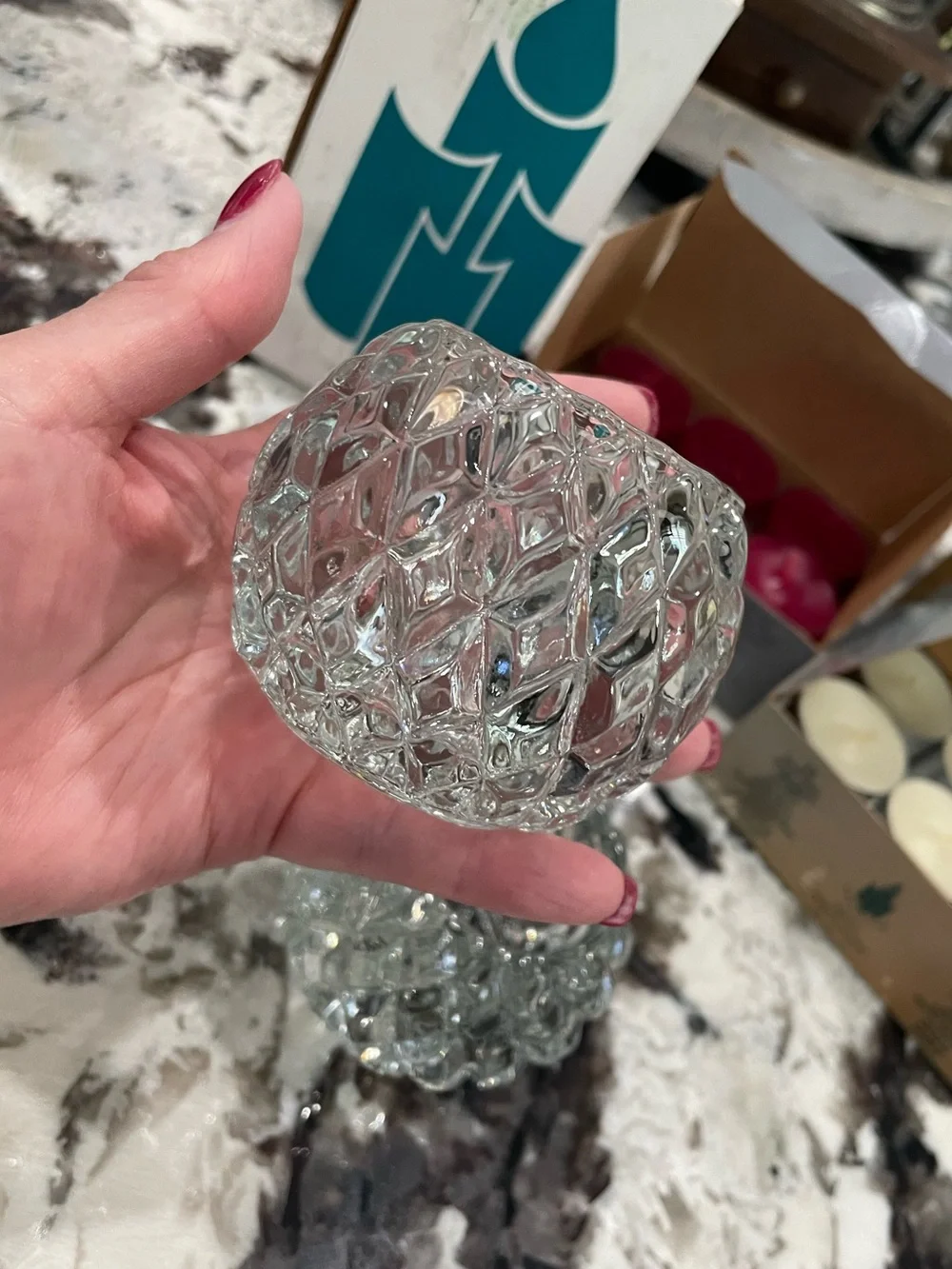 PartyLite Rockport Tealight Votive Crystal Candle Holders w/24 Votive Candles